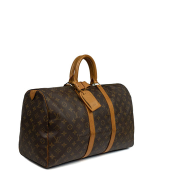 Sac Keepall 45 Vintage en toile monogramme marron
