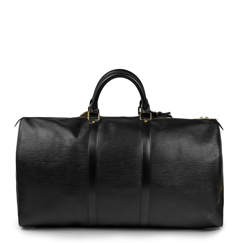 Sac Keepall 50 Vintage en cuir épi noir