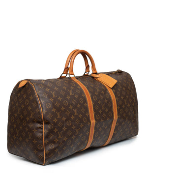 Sac Keepall 55 en toile monogramme marron