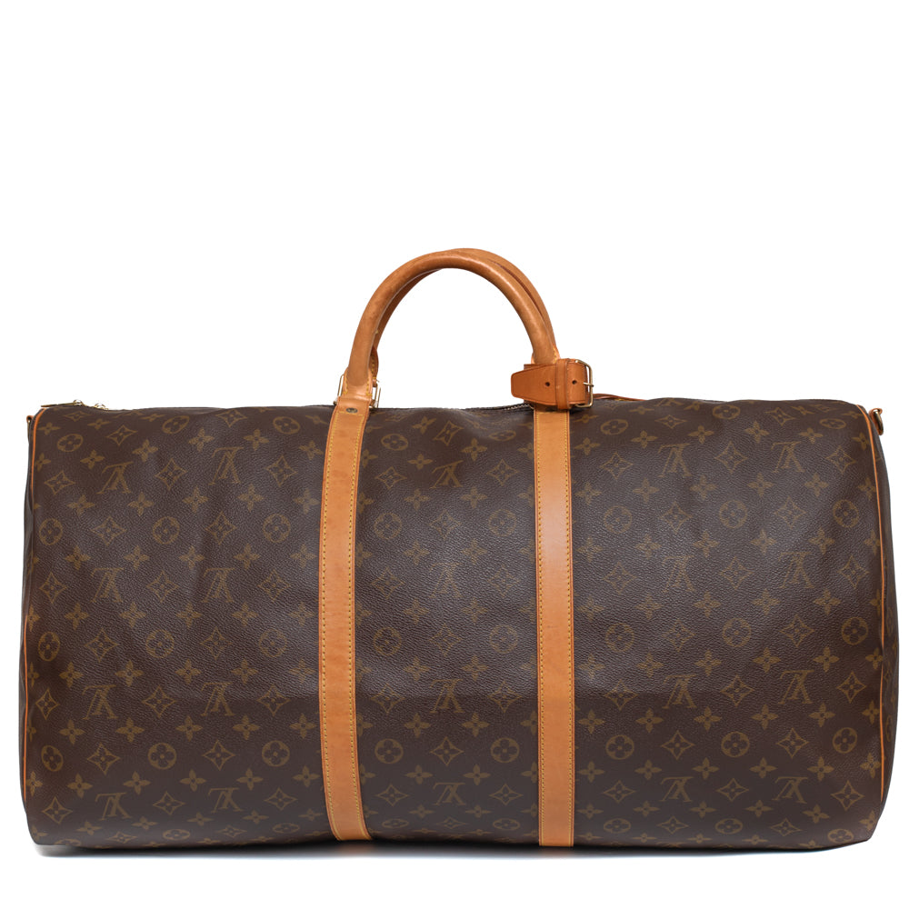 Sac Keepall 60 Vintage en toile monogramme marron