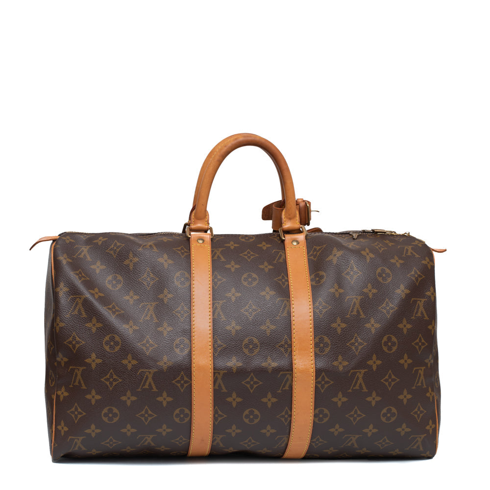 Sac Keepall 45 Vintage en toile monogramme marron