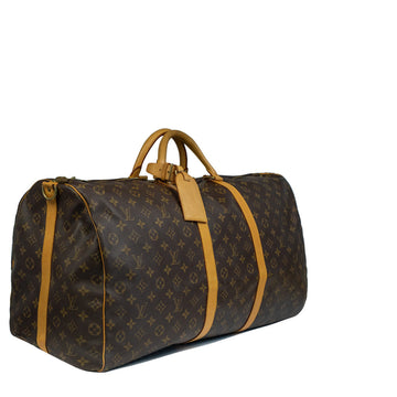 Sac Keepall 60 Vintage en toile monogramme marron