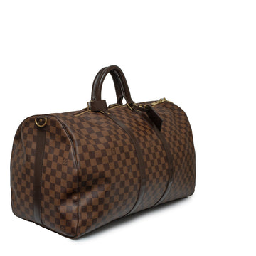 Sac Keepall 55 en toile damier ébène