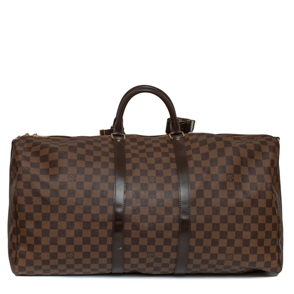 Sac Keepall 55 en toile damier ébène