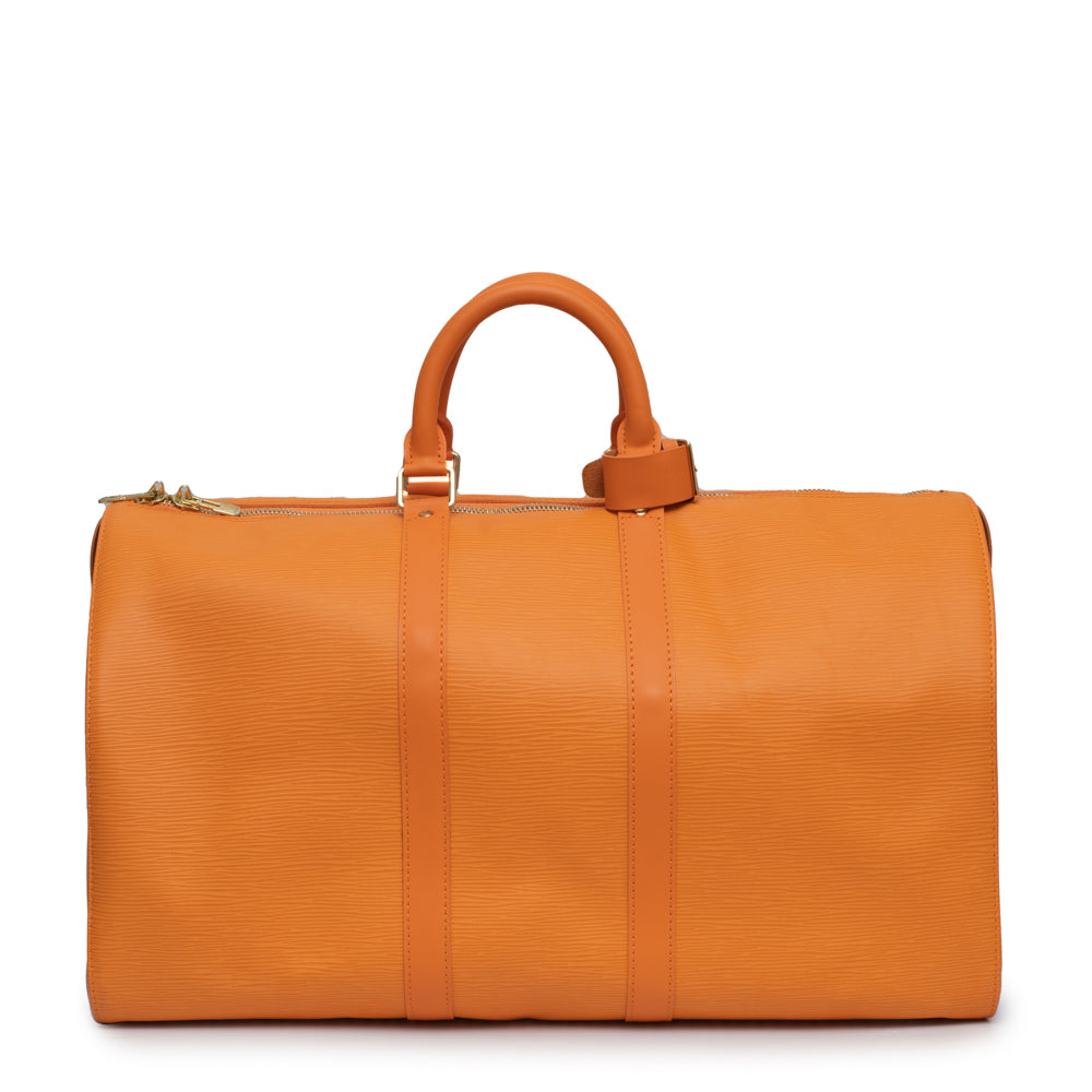 Sac Keepall 50 Vintage en cuir épi orange