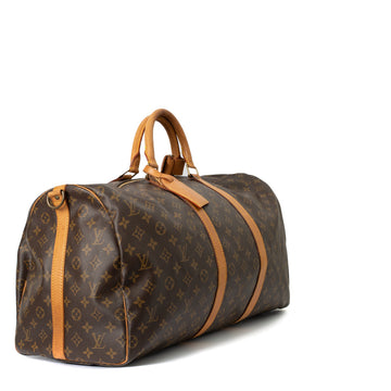Sac Keepall 55 Vintage en toile monogramme marron