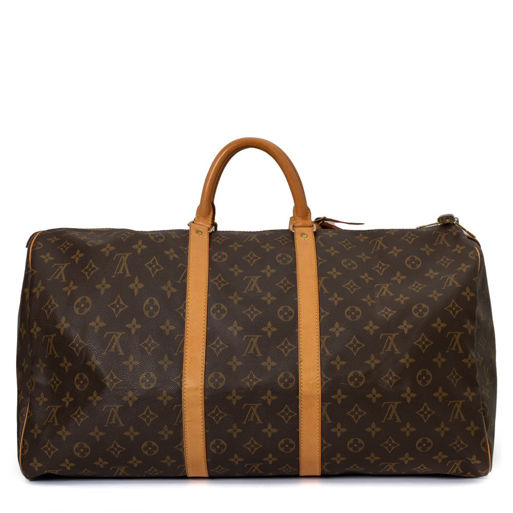 Sac Keepall 55 Vintage en toile monogramme marron