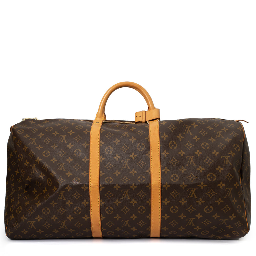Sac Keepall 60 Vintage en toile monogramme marron