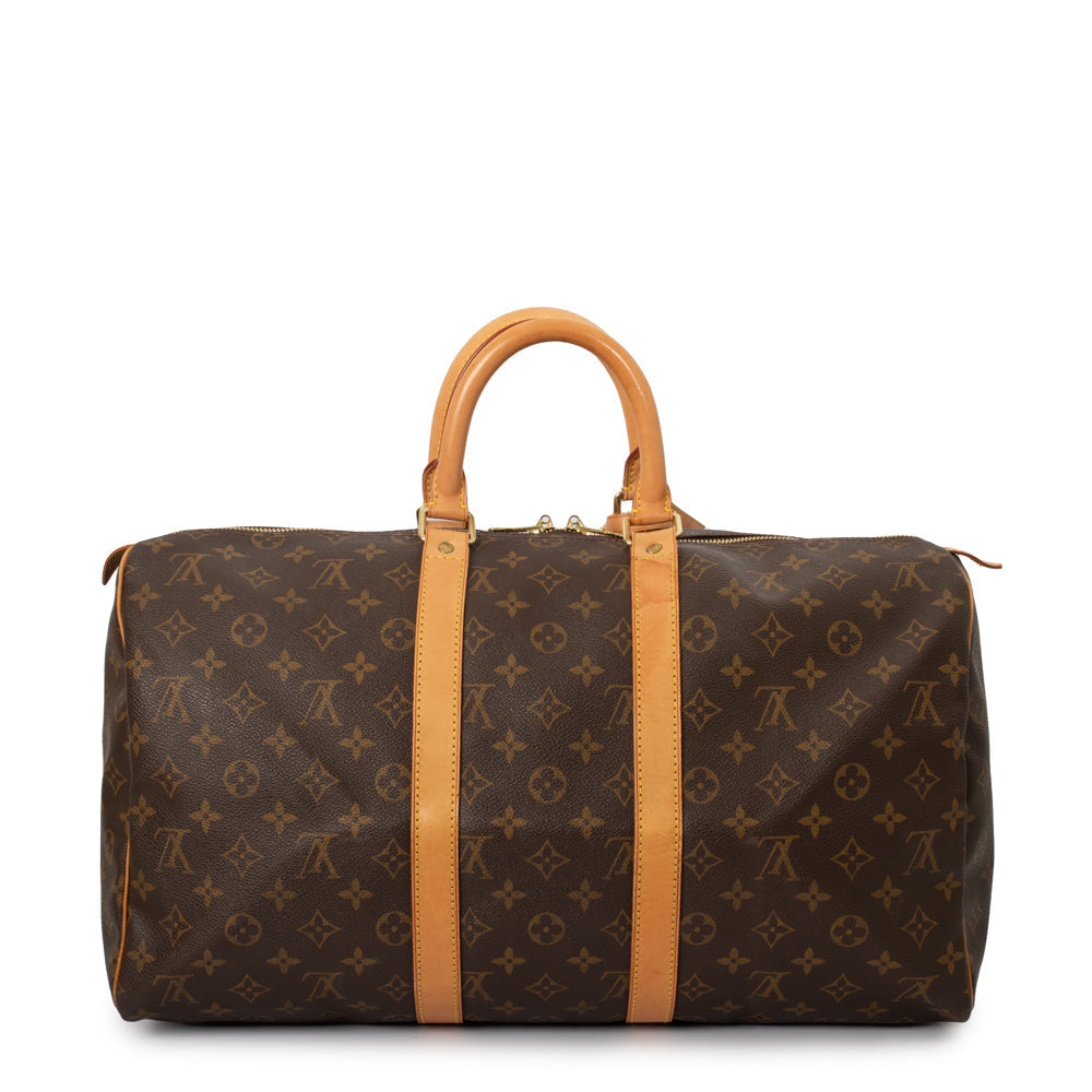 Sac Keepall 45 Vintage en toile monogramme marron