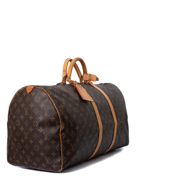 Sac Keepall 55 Vintage en toile monogramme marron