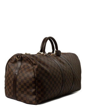 Sac Keepall 55 en toile damier ébène