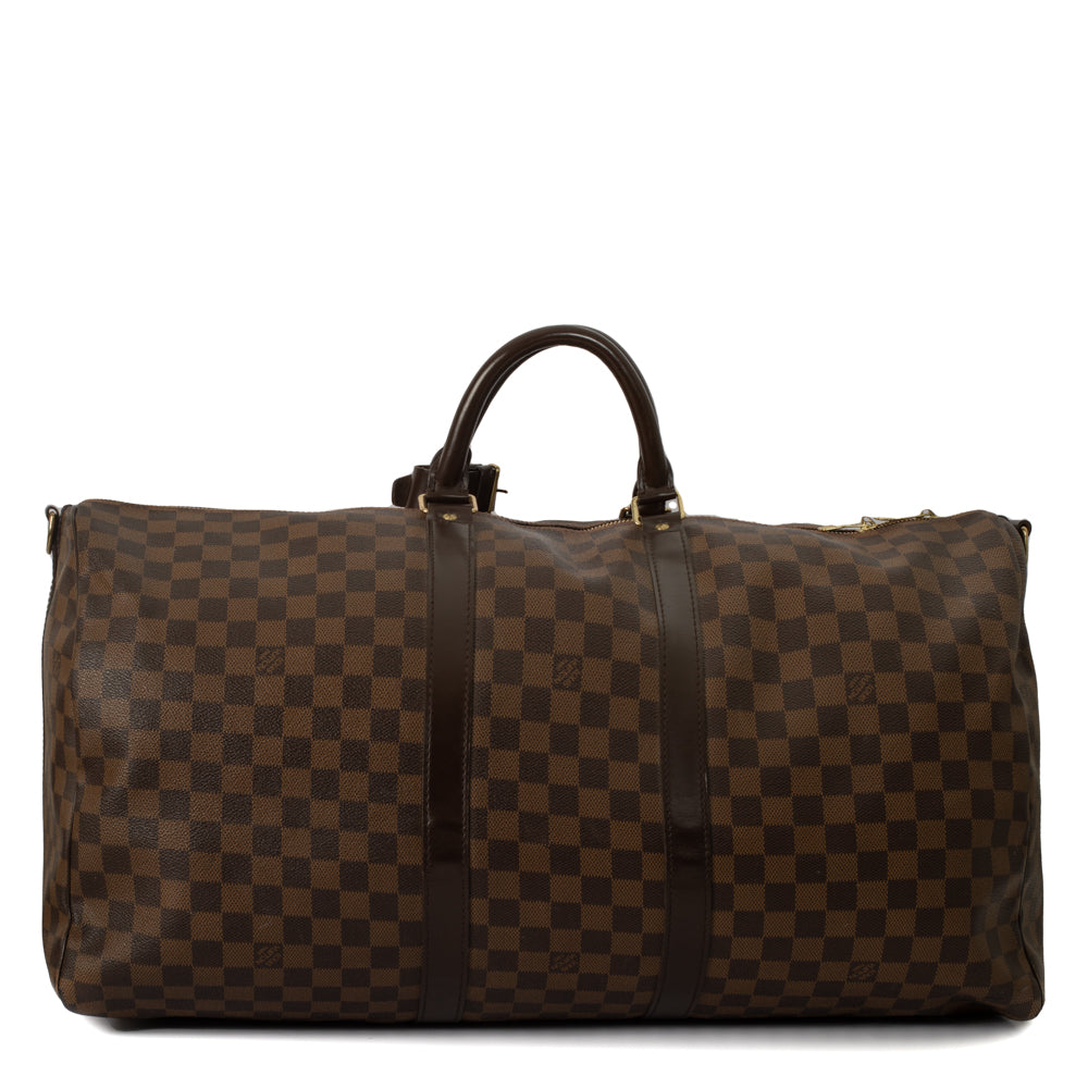 Sac Keepall 55 en toile damier ébène