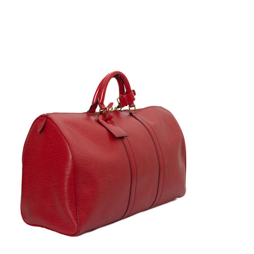 Sac Keepall 50 Vintage en cuir épi rouge