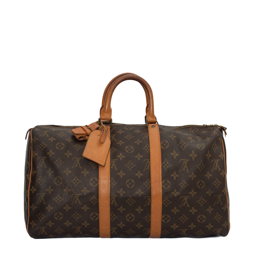 Sac Keepall 45 Vintage en toile monogramme marron