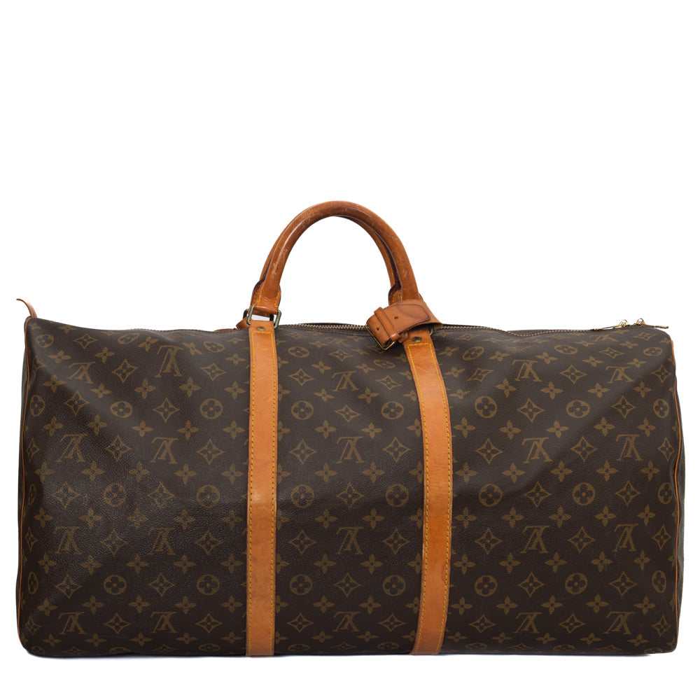 Sac Keepall 60 Vintage en toile monogramme marron