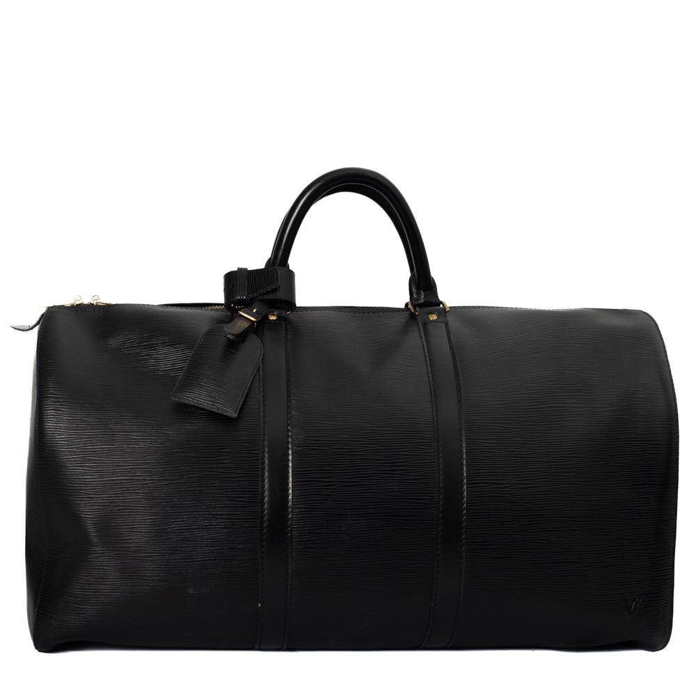 Sac Keepall 55 Vintage en cuir épi noir