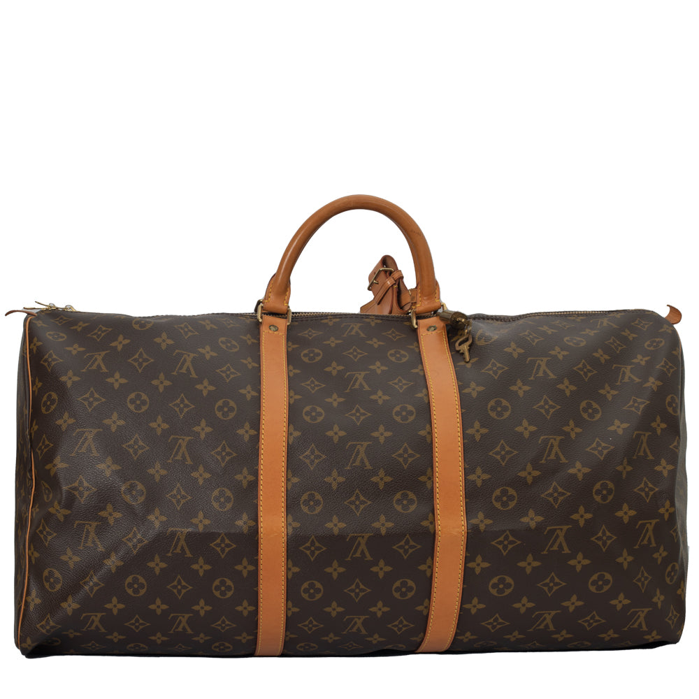 Sac Keepall 60 Vintage en toile monogramme marron