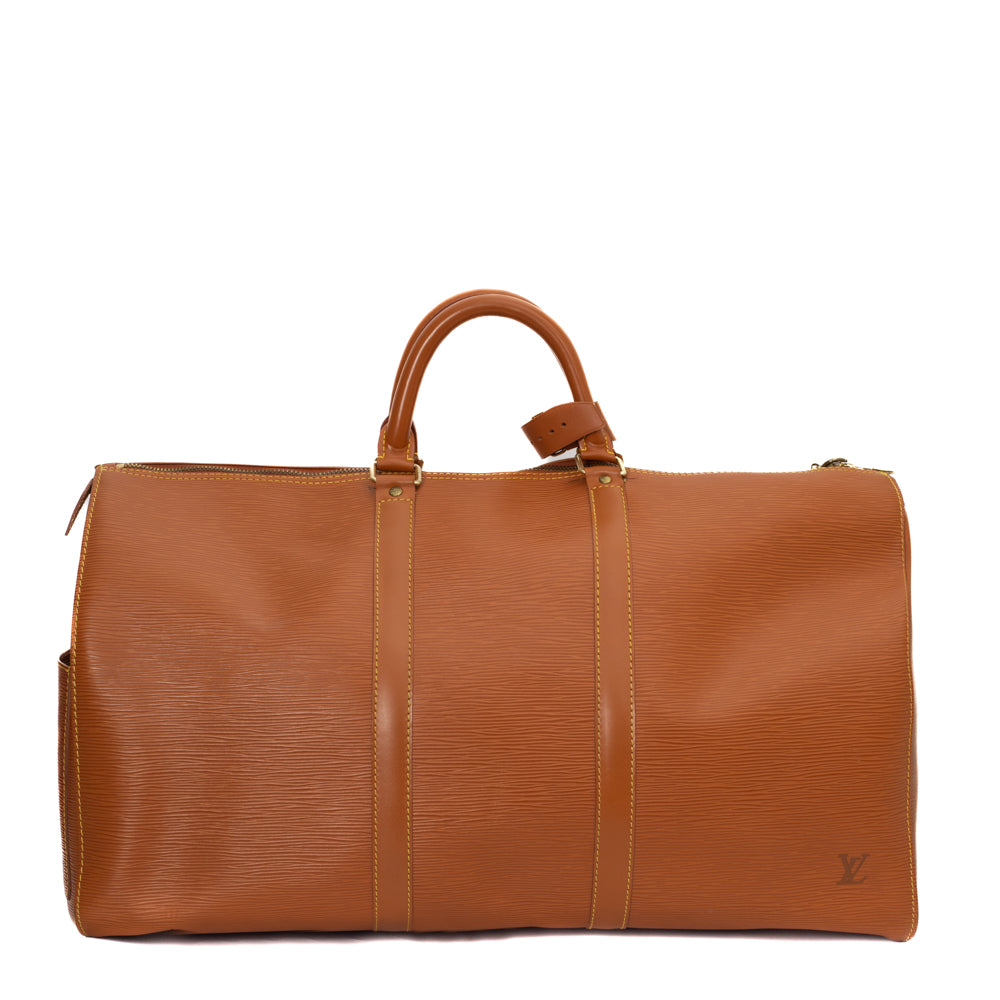 Sac Keepall 50 Vintage en cuir épi marron