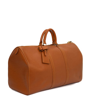 Sac Keepall 50 Vintage en cuir épi marron