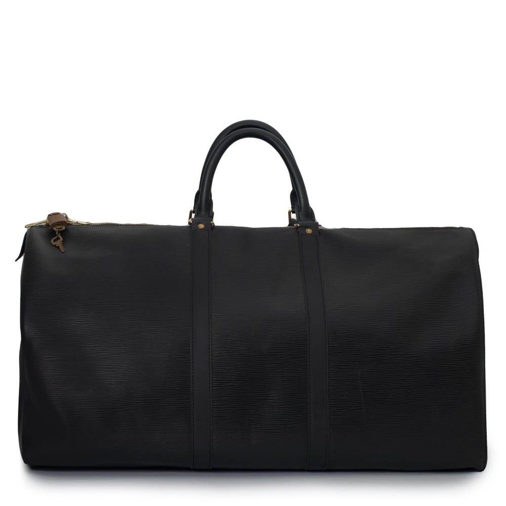 Sac Keepall 55 Vintage en cuir épi noir
