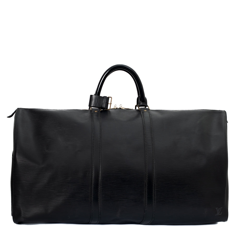 Sac Keepall 55 Vintage en cuir épi noir