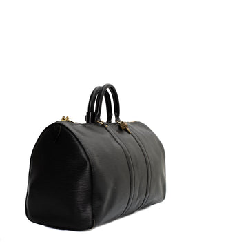 Sac Keepall 45 Vintage en cuir épi noir