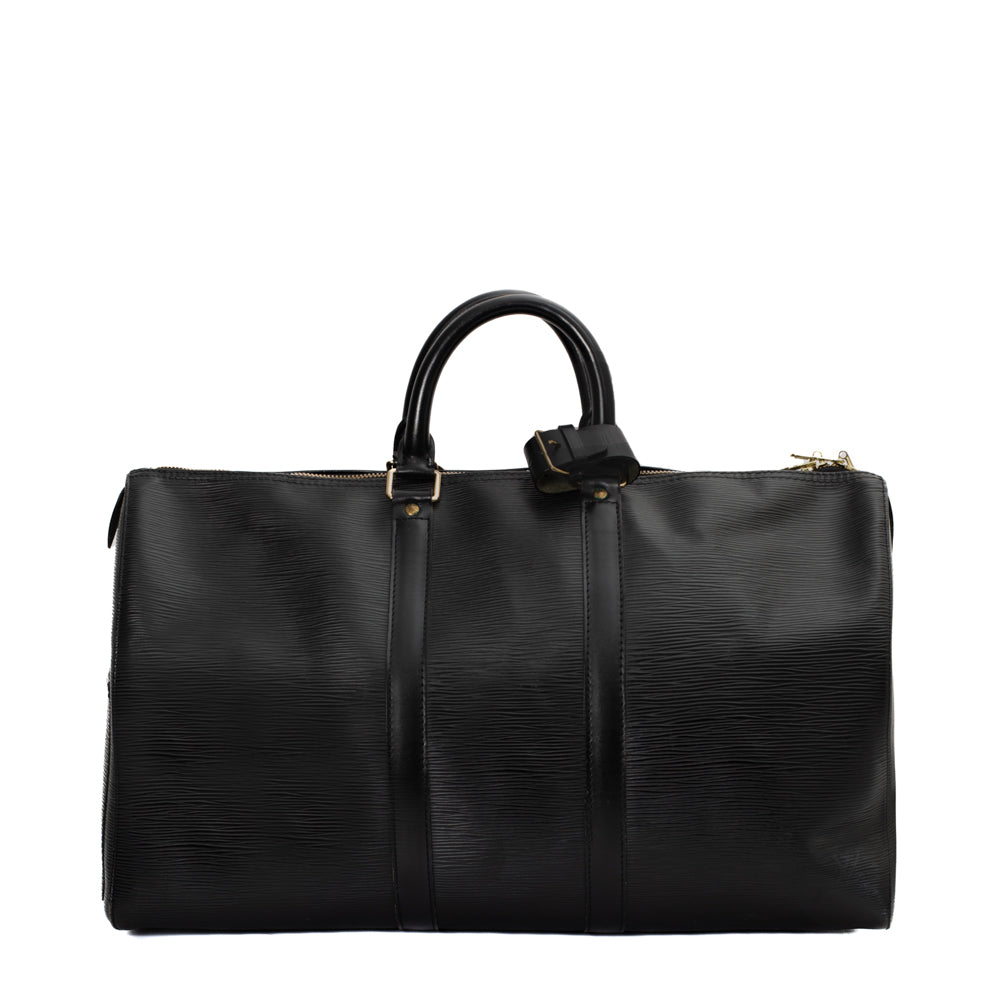 Sac Keepall 45 Vintage en cuir épi noir