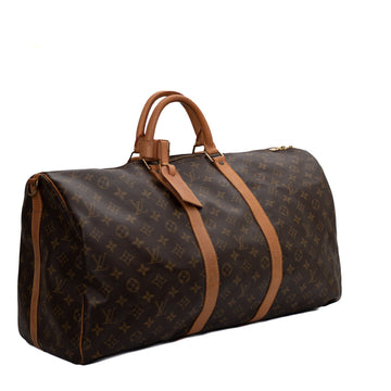 Sac Keepall 55 Vintage en toile monogramme marron