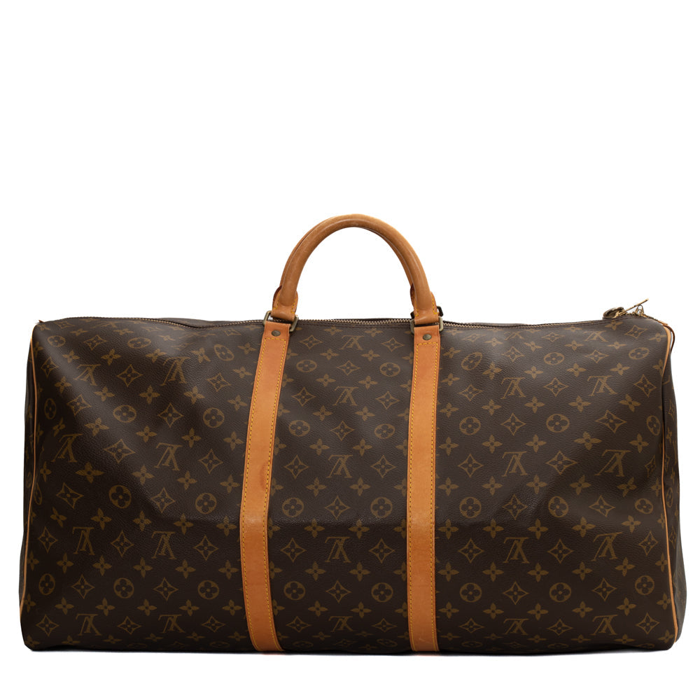 Sac Keepall 60 Vintage en toile monogramme marron