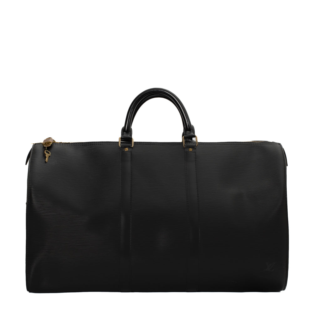 Sac Keepall 50 Vintage en cuir noir