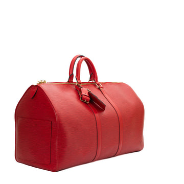 Sac Keepall 50 Vintage en cuir épi rouge