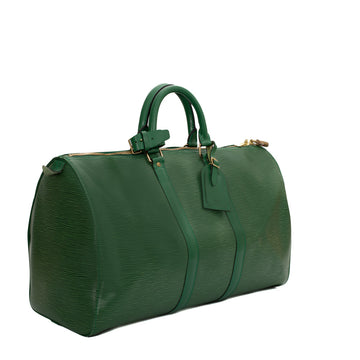 Sac Keepall 50 Vintage en cuir épi vert