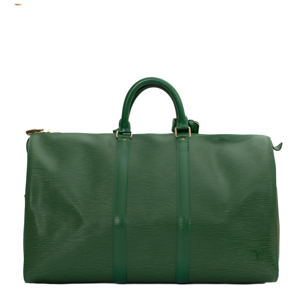 Sac Keepall 50 Vintage en cuir épi vert