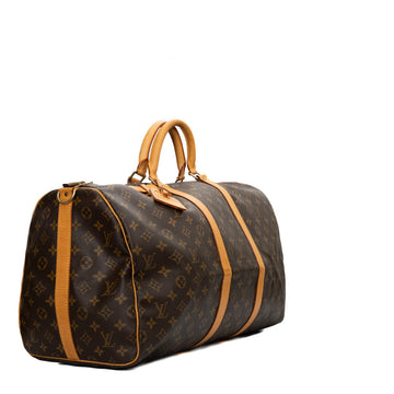 Sac Keepall 55 Vintage en toile monogram marron
