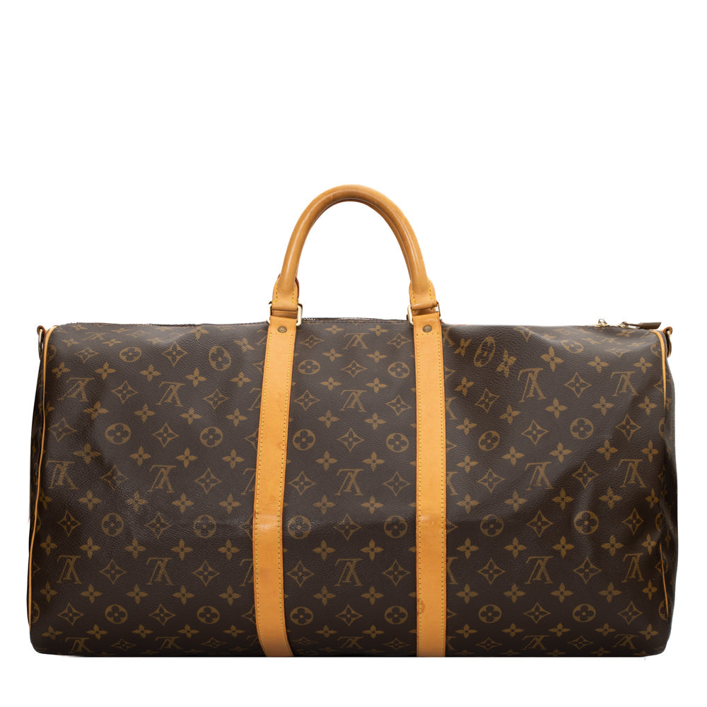 Sac Keepall 55 Vintage en toile monogram marron