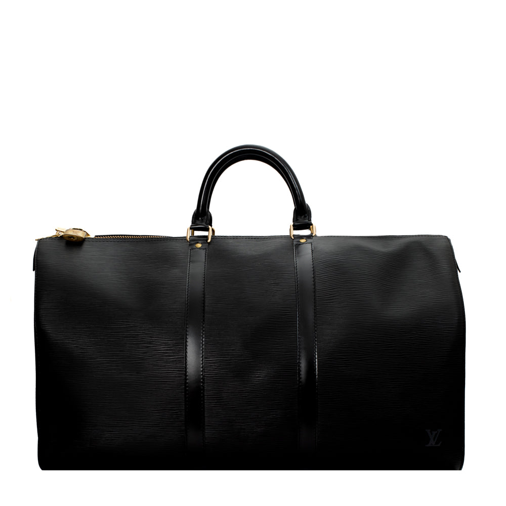 Sac Keepall 50 Vintage en cuir épi noir