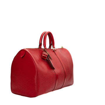 Sac Keepall 45 Vintage en cuir épi rouge