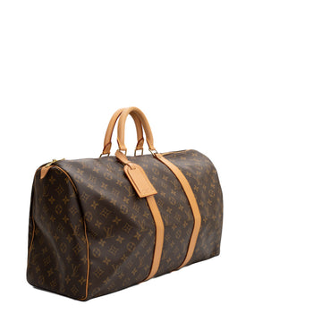 Sac Keepall 50 Vintage en toile monogram marron