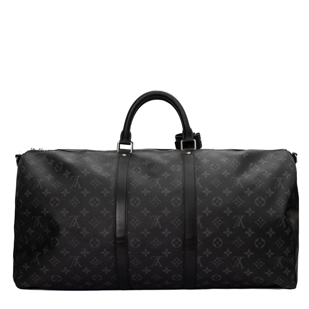 Sac Keepall 55 en toile monogram noir