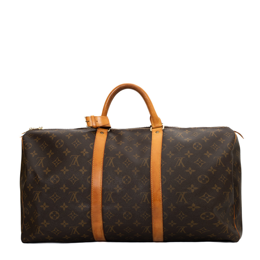 Sac Keepall 50 en toile monogram marron
