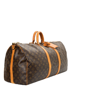 Sac Keepall 55 Vintage en toile monogram marron