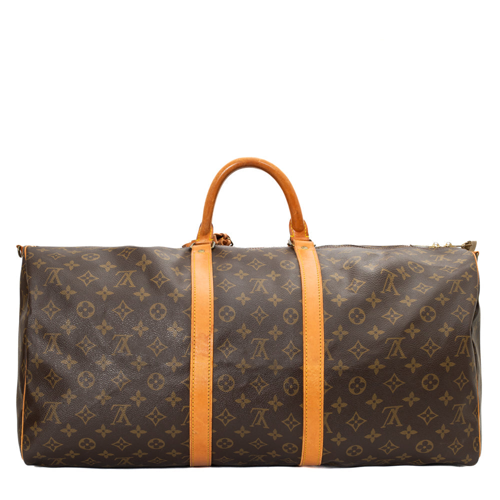 Sac Keepall 55 Vintage en toile monogram marron