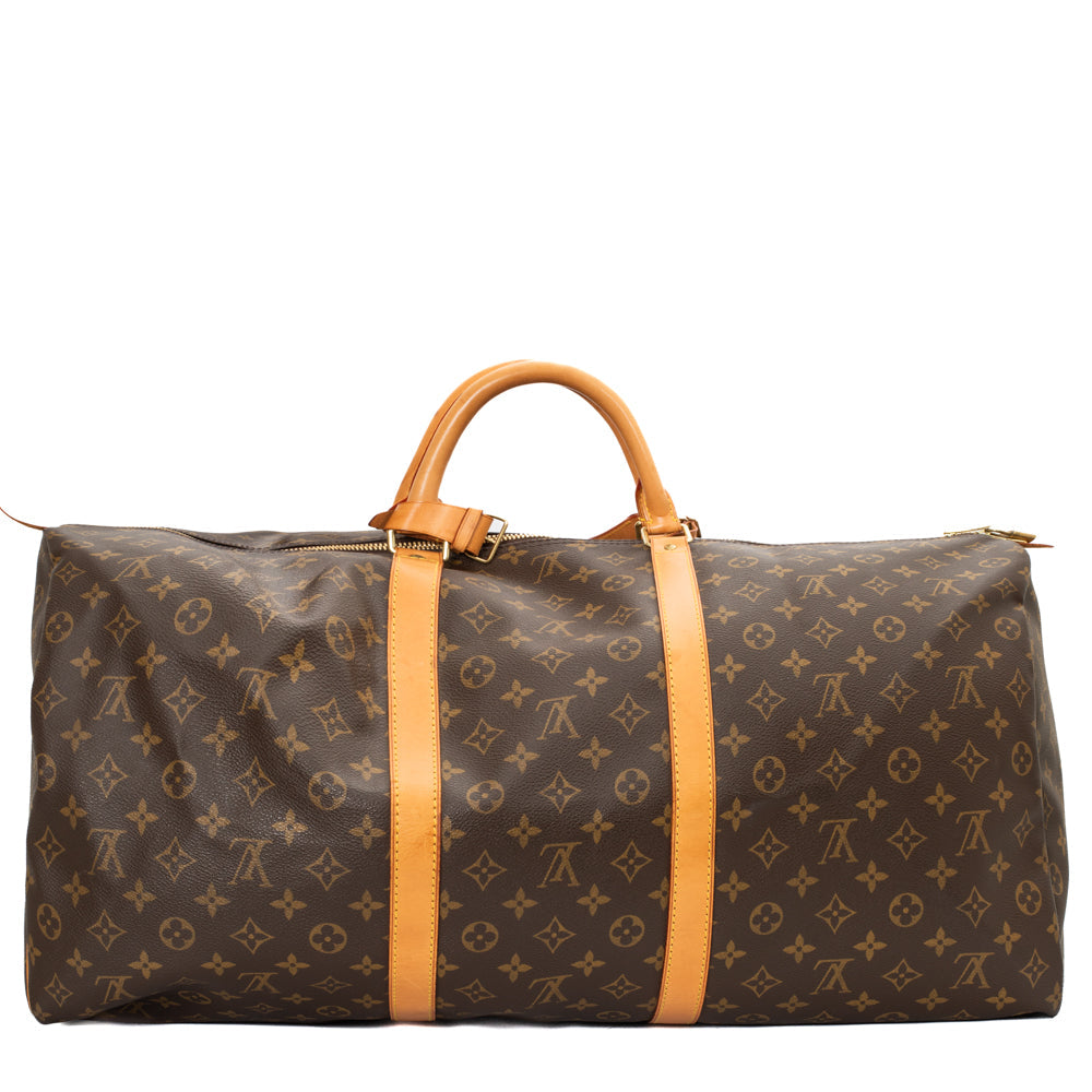 Sac Keepall 60 Vintage en toile monogram marron