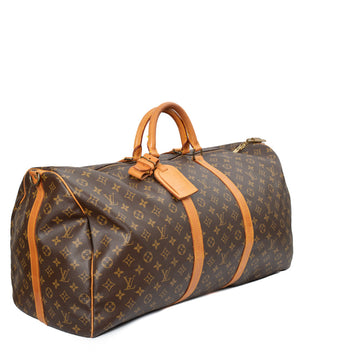 Sac Keepall 60 Vintage en toile monogram marron