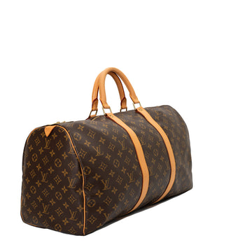Sac Keepall 50 Vintage en toile monogram marron