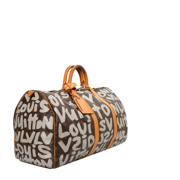 Sac Keepall 50 Vintage Edition Limitée en toile monogram gris