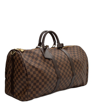 Sac Keepall 55 en toile damier ébène