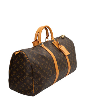 Sac Keepall 50 Vintage en toile monogram marron