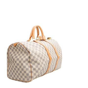 Sac Keepall 50 Vintage en toile damier azur