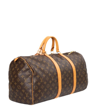 Sac Keepall 50 Vintage en toile monogram marron
